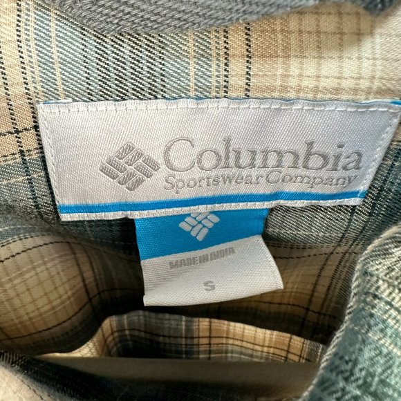 Columbia‎ Men's Vapor Ridge Long Sleeve Shirt, Size Small, Green/Tan/Cream Plaid - Picture 8 of 10